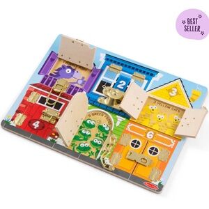 Melissa & Doug Wooden Latches Board 3+